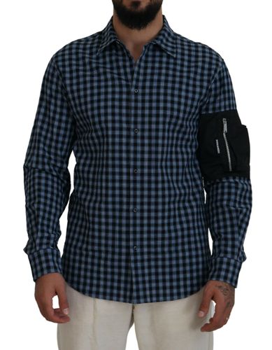 Black Arm Plaid Men Long Sleeves Men's Shirt (Pre-Owned) - Dsquared² - Modalova