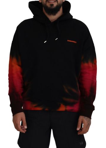 Black Red Cotton Hooded Tie Dye Pullover Men's Sweater (Pre-Owned) - Dsquared² - Modalova