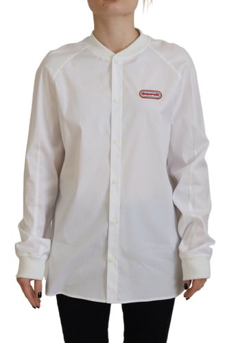 Cotton Button Down Long Sleeves Crewneck Women's Top (Pre-Owned) - Dsquared² - Modalova