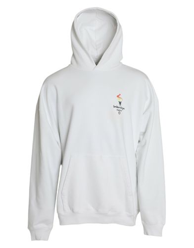 Cotton Logo Hooded Pullover Sweatshirt Men's Sweater - Balenciaga - Modalova