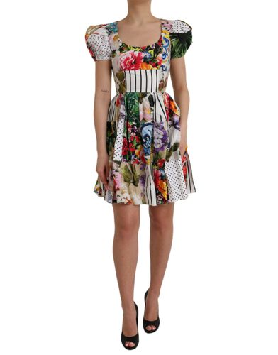 Patchwork Cotton Aline Mini Women's Dress - Dolce & Gabbana - Modalova
