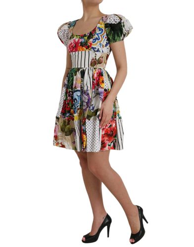 Patchwork Cotton Aline Mini Women's Dress - Dolce & Gabbana - Modalova