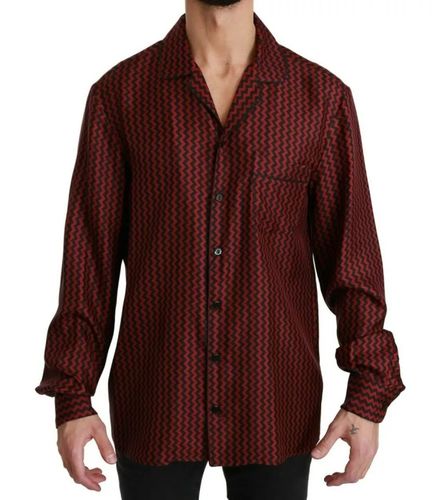 Red Zigzag Pattern Casual Men's Shirt (Pre-Owned) - Dolce & Gabbana - Modalova