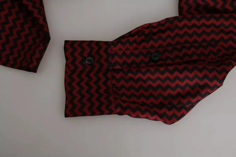 Red Zigzag Pattern Casual Men's Shirt (Pre-Owned) - Dolce & Gabbana - Modalova
