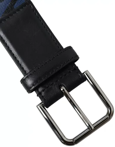 Black Blue Logo Silver Metal Buckle Men's Belt (Pre-Owned) - Dolce & Gabbana - Modalova
