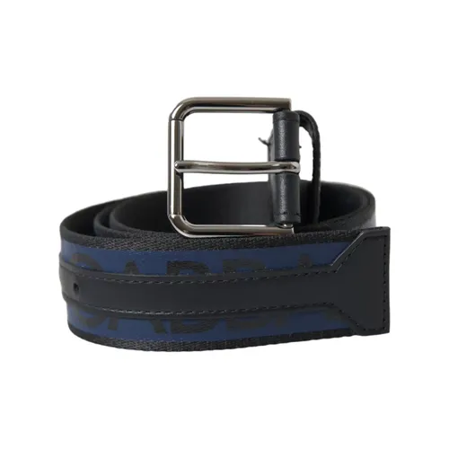 Black Blue Logo Silver Metal Buckle Men's Belt (Pre-Owned) - Dolce & Gabbana - Modalova