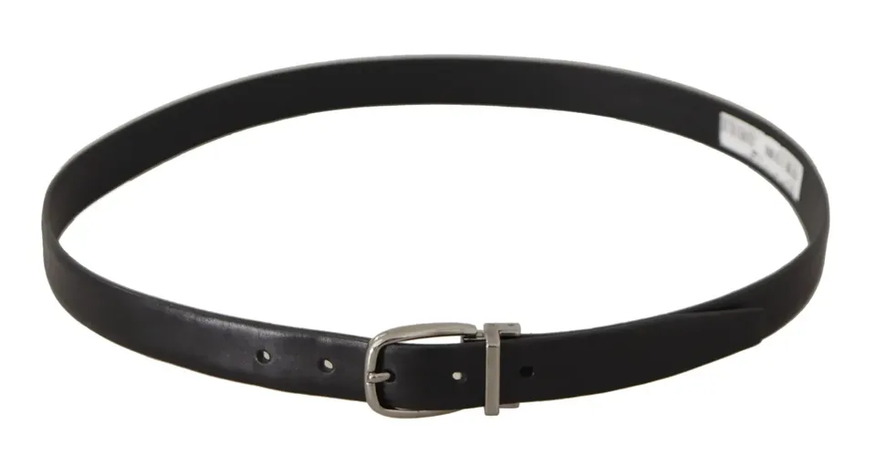 Classic Leather Silver Tone Metal Buckle Men's Belt (Pre-Owned) - Dolce & Gabbana - Modalova