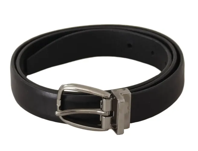 Classic Leather Silver Tone Metal Buckle Men's Belt (Pre-Owned) - Dolce & Gabbana - Modalova