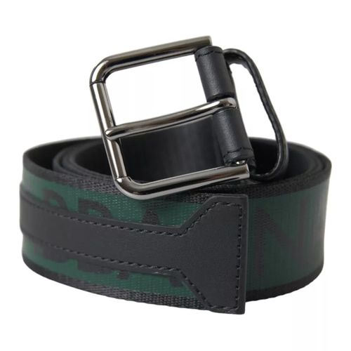 Black Green Logo Silver Metal Buckle Men's Belt (Pre-Owned) - Dolce & Gabbana - Modalova