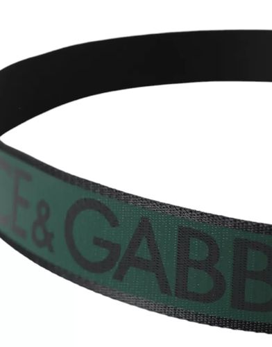 Black Green Logo Silver Metal Buckle Men's Belt (Pre-Owned) - Dolce & Gabbana - Modalova