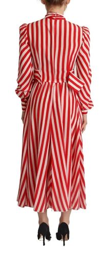 White Red Silk A-Line Shift Gown Maxi Women's Dress (Pre-Owned) - Dolce & Gabbana - Modalova