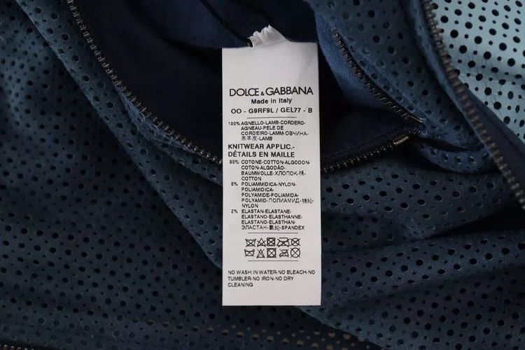 Leather Perforated Full Zip Men's Jacket (Pre-Owned) - Dolce & Gabbana - Modalova