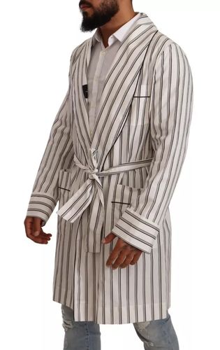 Striped Cotton Robe Coat Wrap Men's Jacket (Pre-Owned) - Dolce & Gabbana - Modalova