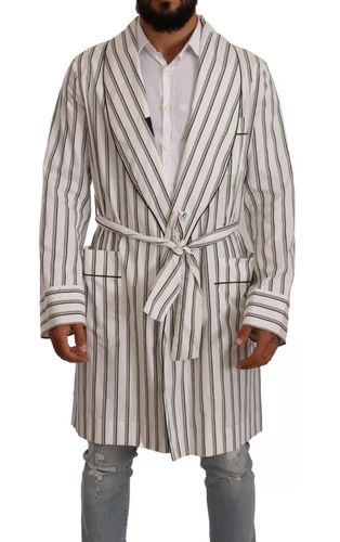 Striped Cotton Robe Coat Wrap Men's Jacket (Pre-Owned) - Dolce & Gabbana - Modalova