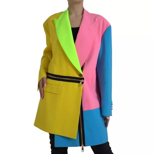 Patchwork Peak Lapel Coat Women's Jacket (Pre-Owned) - Dolce & Gabbana - Modalova