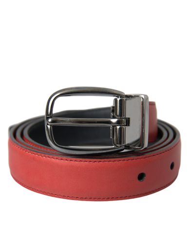 Leather Silver Metal Buckle Belt Men's Men - Dolce & Gabbana - Modalova