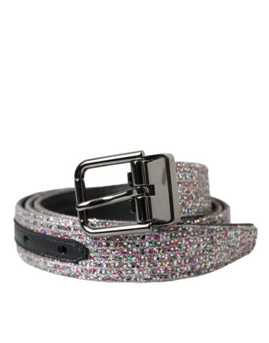 Embellished Silver Metal Buckle Men's Belt - Dolce & Gabbana - Modalova