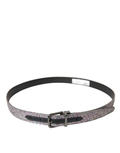 Embellished Silver Metal Buckle Men's Belt - Dolce & Gabbana - Modalova