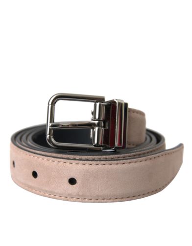 Suede Leather Silver Buckle Belt Men's Men - Dolce & Gabbana - Modalova