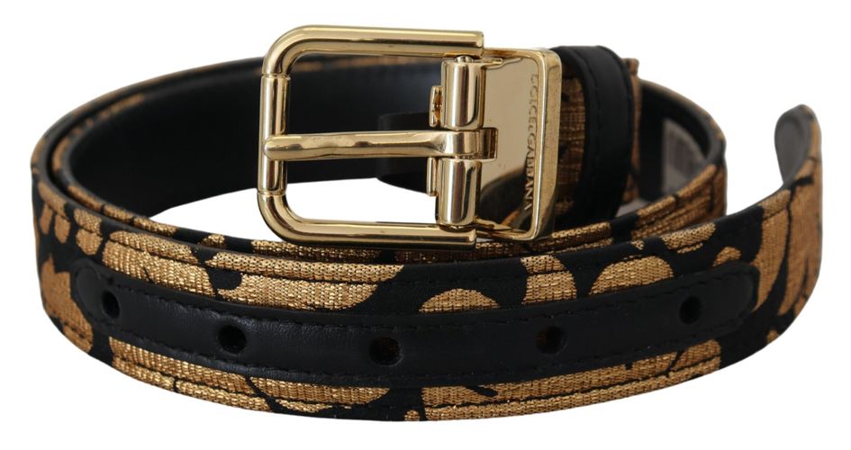 Jacquard Leather Logo Buckle Women's Belt - Dolce & Gabbana - Modalova