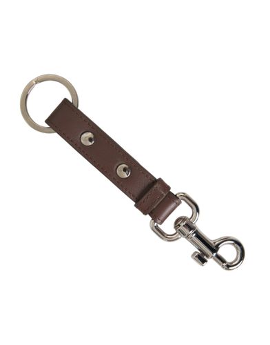 Plain Leather Silver Brass Keyring Holder Women's Keychain - Dolce & Gabbana - Modalova