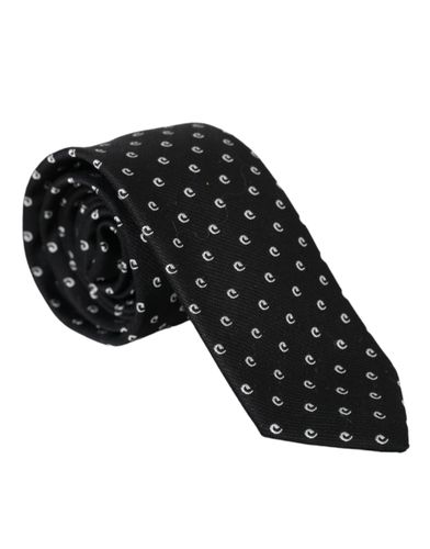 Logo Cotton Blend Adjustable Men's Tie - Dolce & Gabbana - Modalova