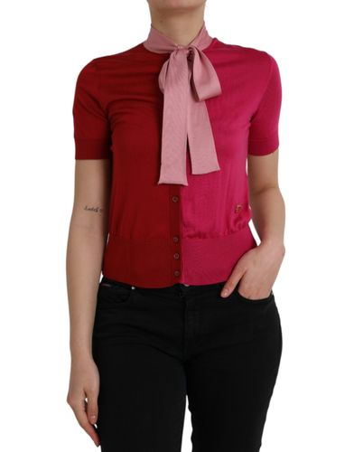 Short Sleeves Pullover Ascot Collar Women's Top - Dolce & Gabbana - Modalova