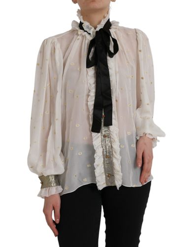 Silk Blend Ascot Collar Blouse Women's Top - Dolce & Gabbana - Modalova
