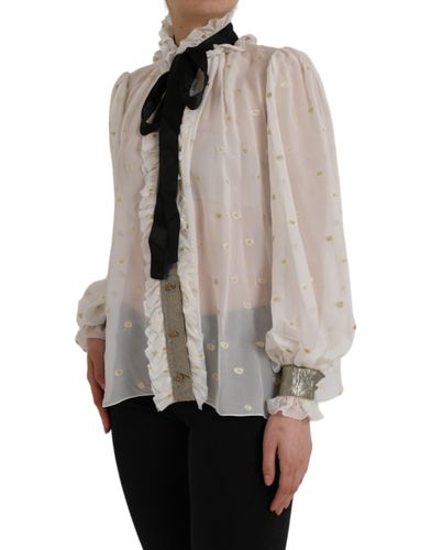 Silk Blend Ascot Collar Blouse Women's Top - Dolce & Gabbana - Modalova