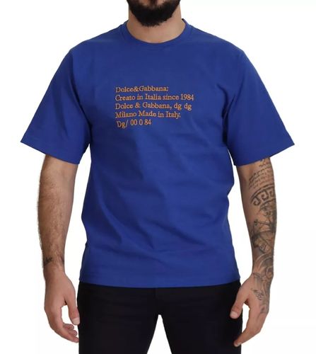 Logo Print Crewneck Cotton Men's T-shirt (Pre-Owned) - Dolce & Gabbana - Modalova