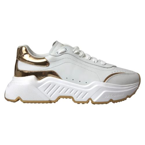 Gold Leather Men Sneakers DAYMASTER Men's Shoes (Pre-Owned) - Dolce & Gabbana - Modalova