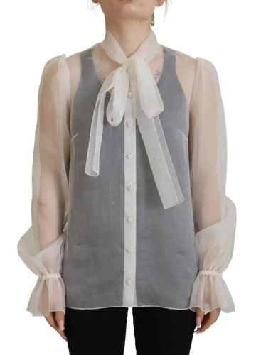 Ascot Collar Long Sleeves Blouse Women's Top (Pre-Owned) - Dolce & Gabbana - Modalova