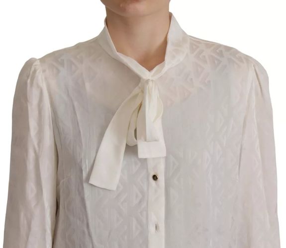 Patterned Silk Ascot Collar Blouse Women's Top (Pre-Owned) - Dolce & Gabbana - Modalova