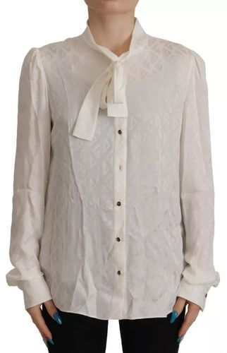 Patterned Silk Ascot Collar Blouse Women's Top (Pre-Owned) - Dolce & Gabbana - Modalova