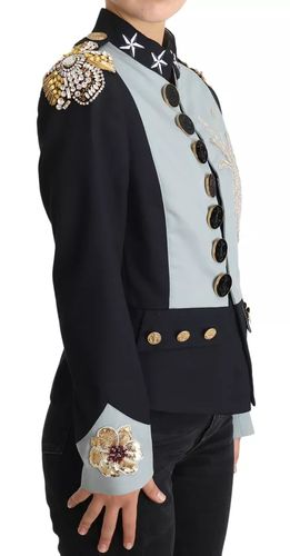 Button Crystal Embellished Cotton Women's Jacket - Dolce & Gabbana - Modalova