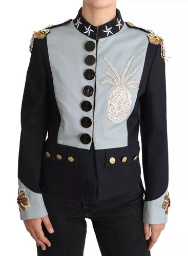 Button Crystal Embellished Cotton Women's Jacket - Dolce & Gabbana - Modalova