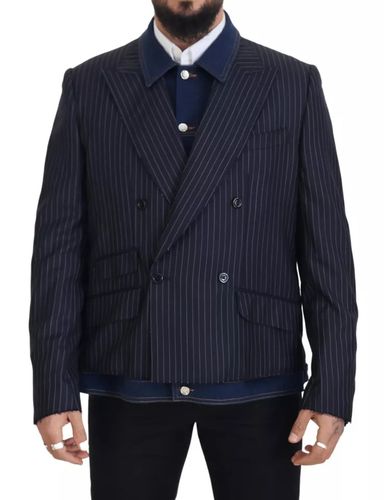 Striped Double Breasted Denim Men's Blazer (Pre-Owned) - Dolce & Gabbana - Modalova