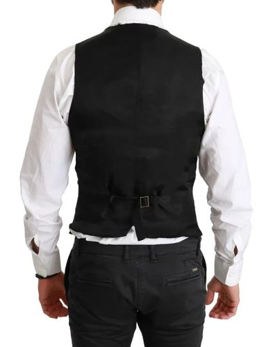 Solid STAFF Slim Fit Waistcoat Men's Vest (Pre-Owned) - Dolce & Gabbana - Modalova