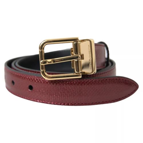 Leather Gold Metal Buckle Men Men's Belt (Pre-Owned) - Dolce & Gabbana - Modalova