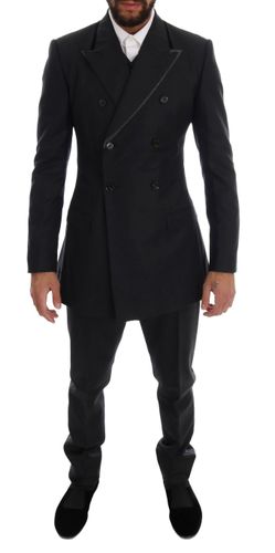 Wool Double Breasted 3 Piece Men's Suit - Dolce & Gabbana - Modalova