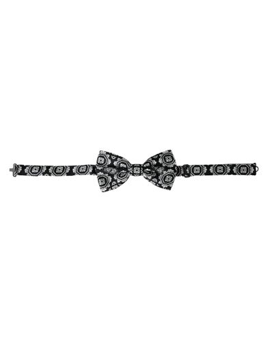 Black White Printed Adjustable Neck Men Bow Men's Tie - Dolce & Gabbana - Modalova