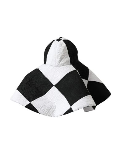 Black White Checkered Wide Brim Floppy Women's Hat - Dolce & Gabbana - Modalova