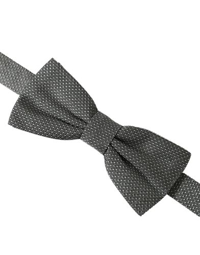 Gray Silk Patterned Adjustable Neck Men Papillon Bow Men's Tie - Dolce & Gabbana - Modalova