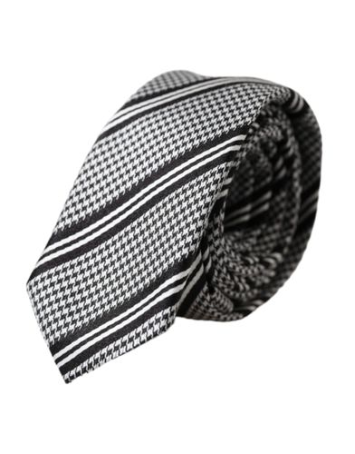 White Stripes Silk Adjustable Men's Tie - Dolce & Gabbana - Modalova