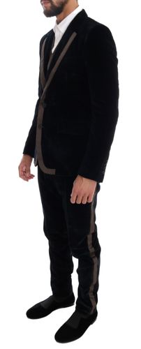 Velvet Two Button Slim 3 Piece Men's Suit - Dolce & Gabbana - Modalova