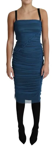 Draped Tulle Midi Sheath Cotton Women's Dress (Pre-Owned) - Dolce & Gabbana - Modalova