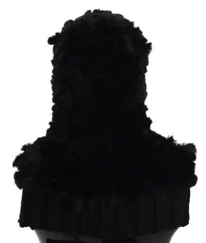 Silver Fox Fur Cashmere Hooded Women's Scarf - Dolce & Gabbana - Modalova