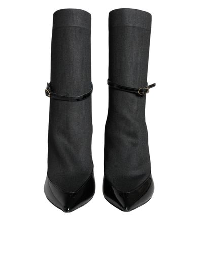 Leather Stilettos Booties Socks Women's Shoes - Dolce & Gabbana - Modalova