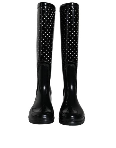 Polka Dot Rubber Knee High Boots Women's Shoes - Dolce & Gabbana - Modalova