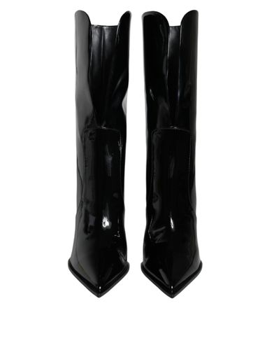 Patent Leather Mid Calf Boots Women's Shoes - Dolce & Gabbana - Modalova